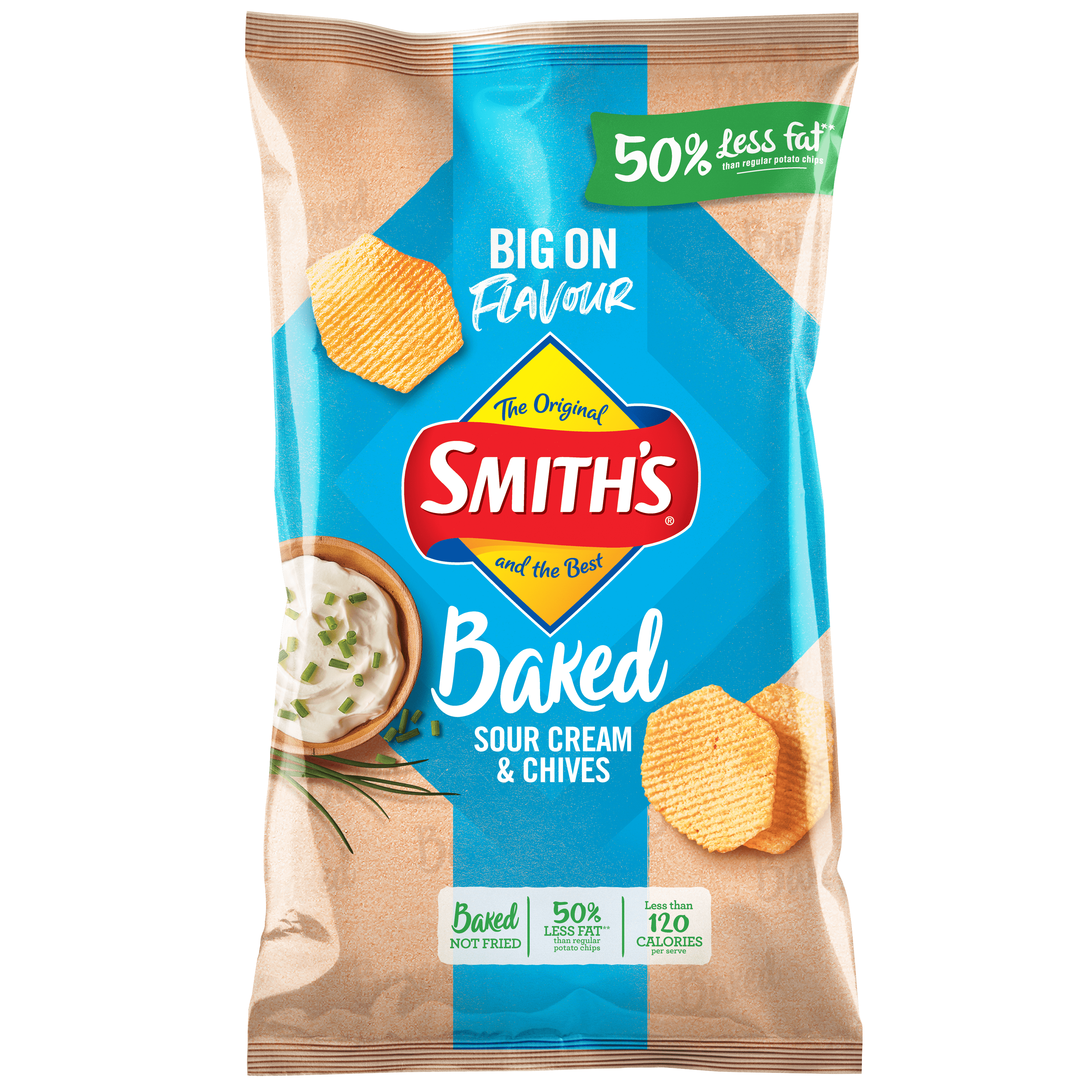 PEP1088 Smiths Baked Sour Cream & Chives 130g 3D