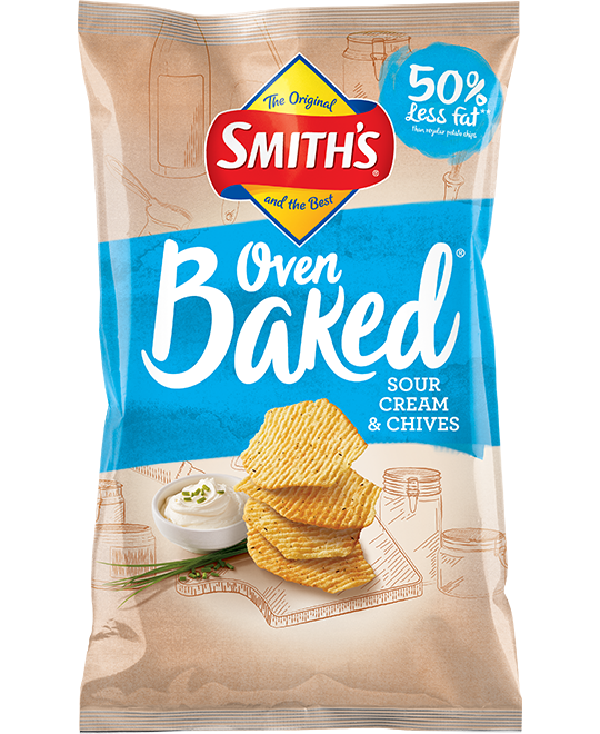 Smith's Oven Baked Chips – Sour Cream & Chives pack shot