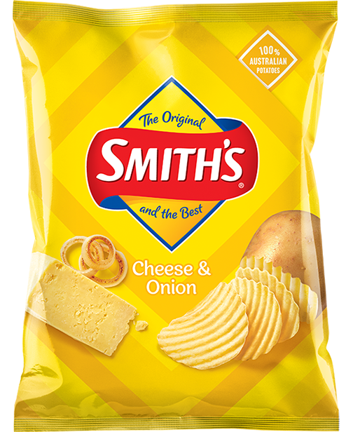 Smith’s Cheese & Onion Crinkle Cut Potato Chips pack shot